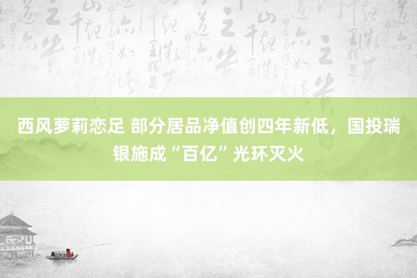 西风萝莉恋足 部分居品净值创四年新低,国投瑞银施成“百亿”光环灭火