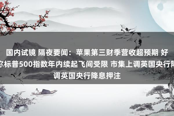 国内试镜 隔夜要闻:苹果第三财季营收超预期 好意思银称标普500指数年内续起飞间受限 市集上调英国央行降息押注