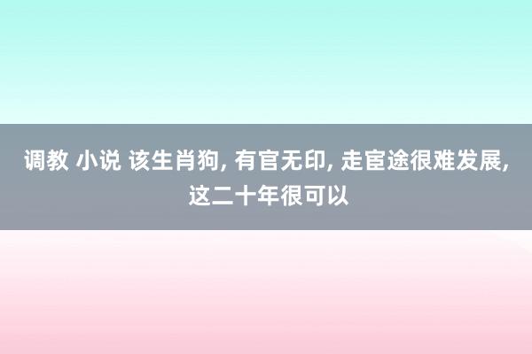 调教 小说 该生肖狗, 有官无印, 走宦途很难发展, 这二十年很可以