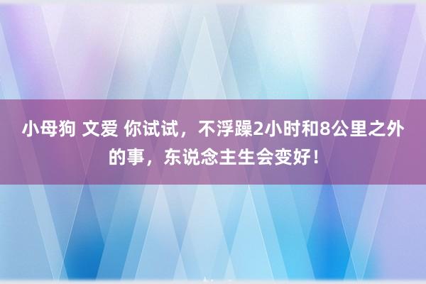 小母狗 文爱 你试试,不浮躁2小时和8公里之外的事,东说念主生会变好!