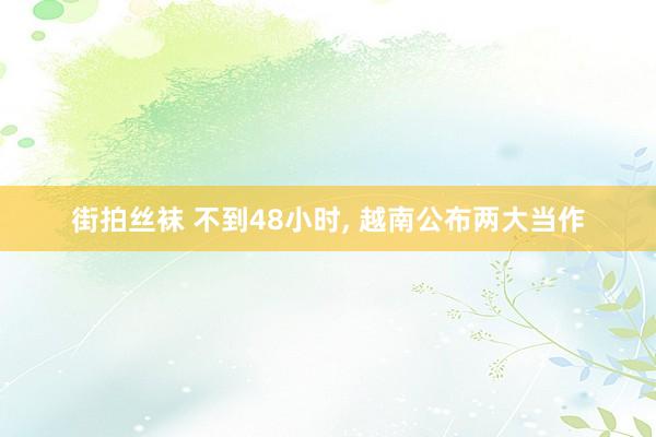 街拍丝袜 不到48小时, 越南公布两大当作