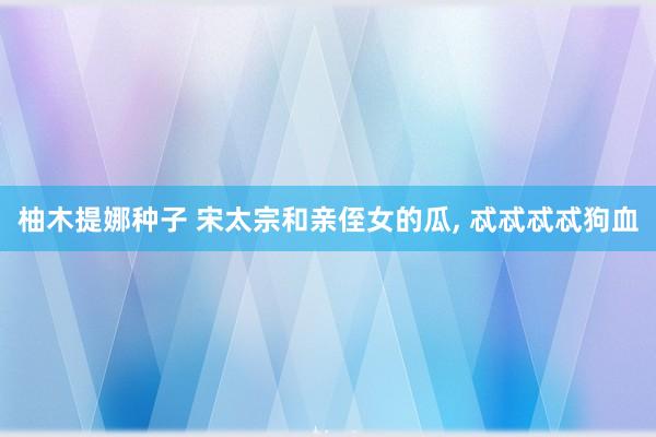 柚木提娜种子 宋太宗和亲侄女的瓜, 忒忒忒忒狗血