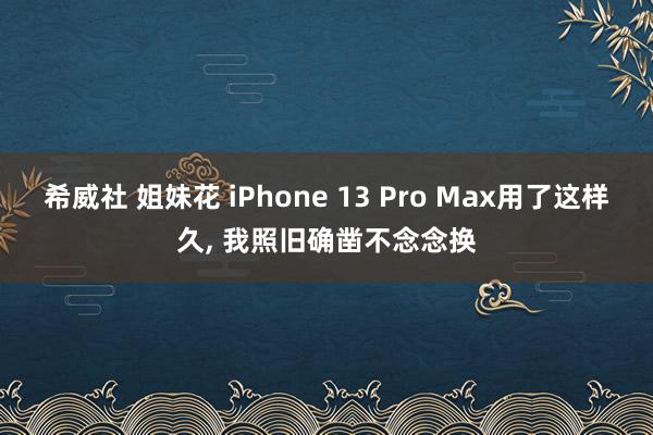 希威社 姐妹花 iPhone 13 Pro Max用了这样久， 我照旧确凿不念念换
